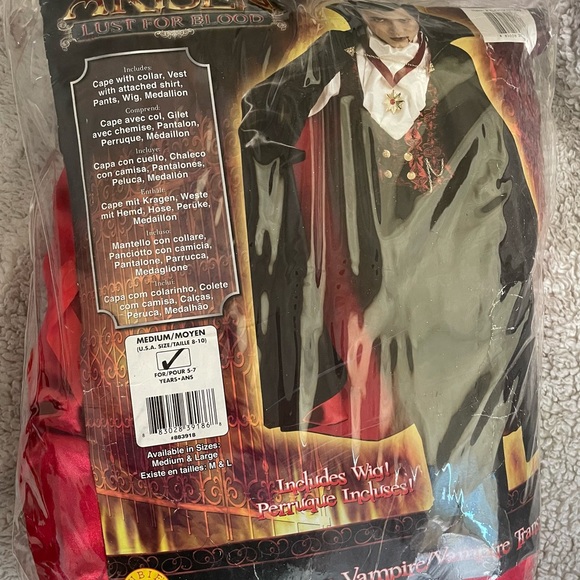 Vampire Costume for Kids - Black and Red with wig. - Picture 1 of 3
